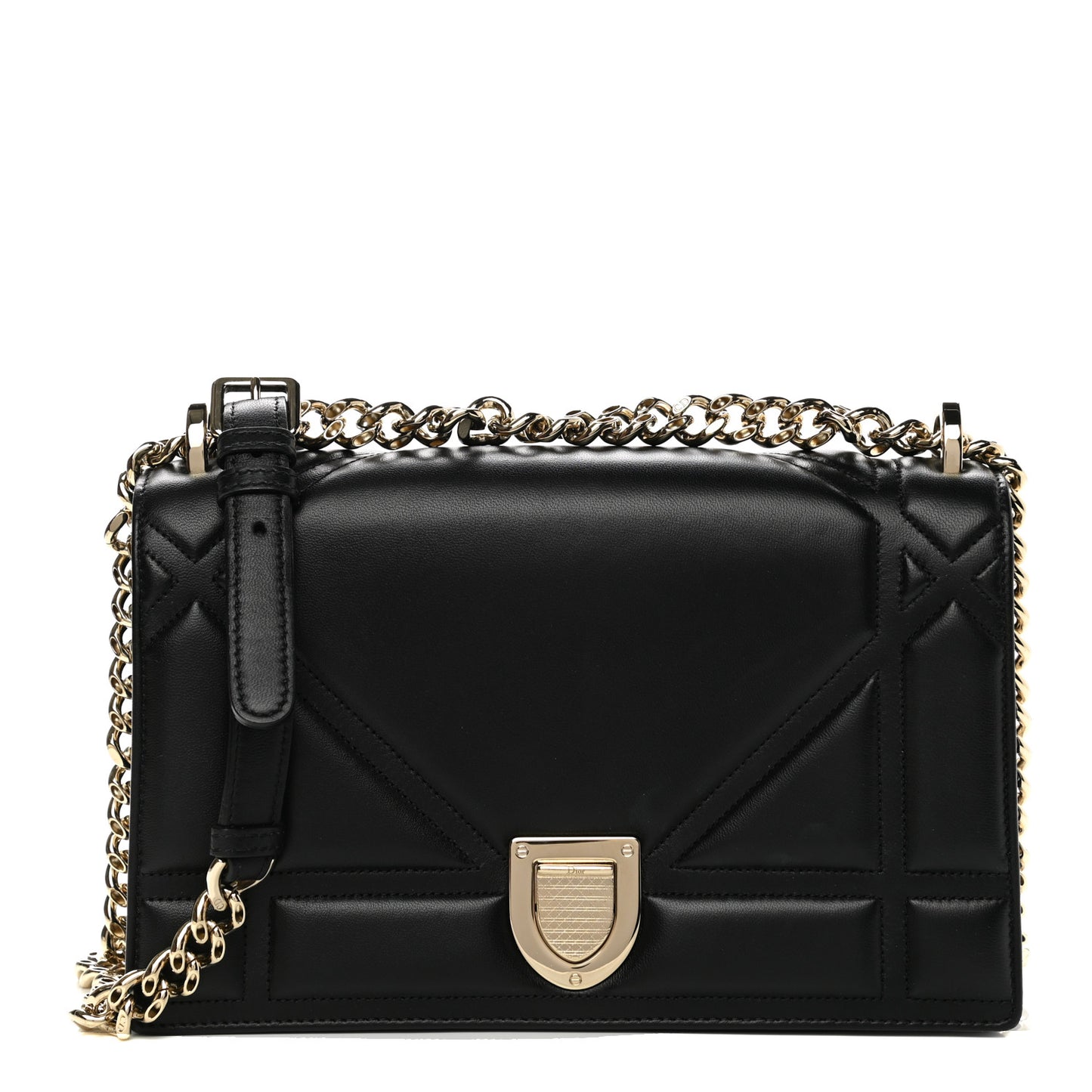 Lambskin Medium Diorama Flap Bag Black