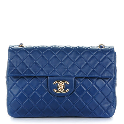 Chanel Lambskin Quilted Maxi Single Flap Dark Blue 1 of 8