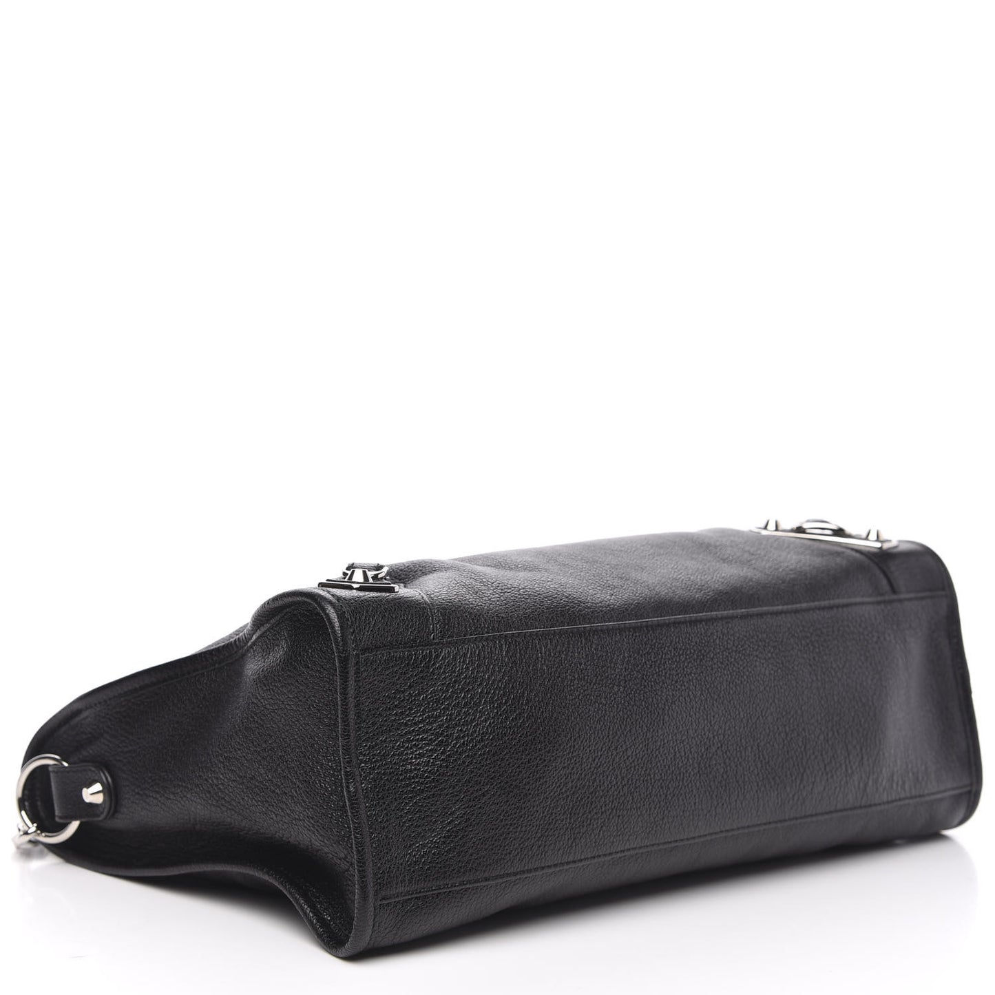 Chevre Silver Metallic Edge Hardware City Black