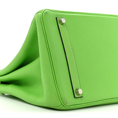 Hermes Taurillon Clemence Birkin 35 Vert Cru 10 of 15