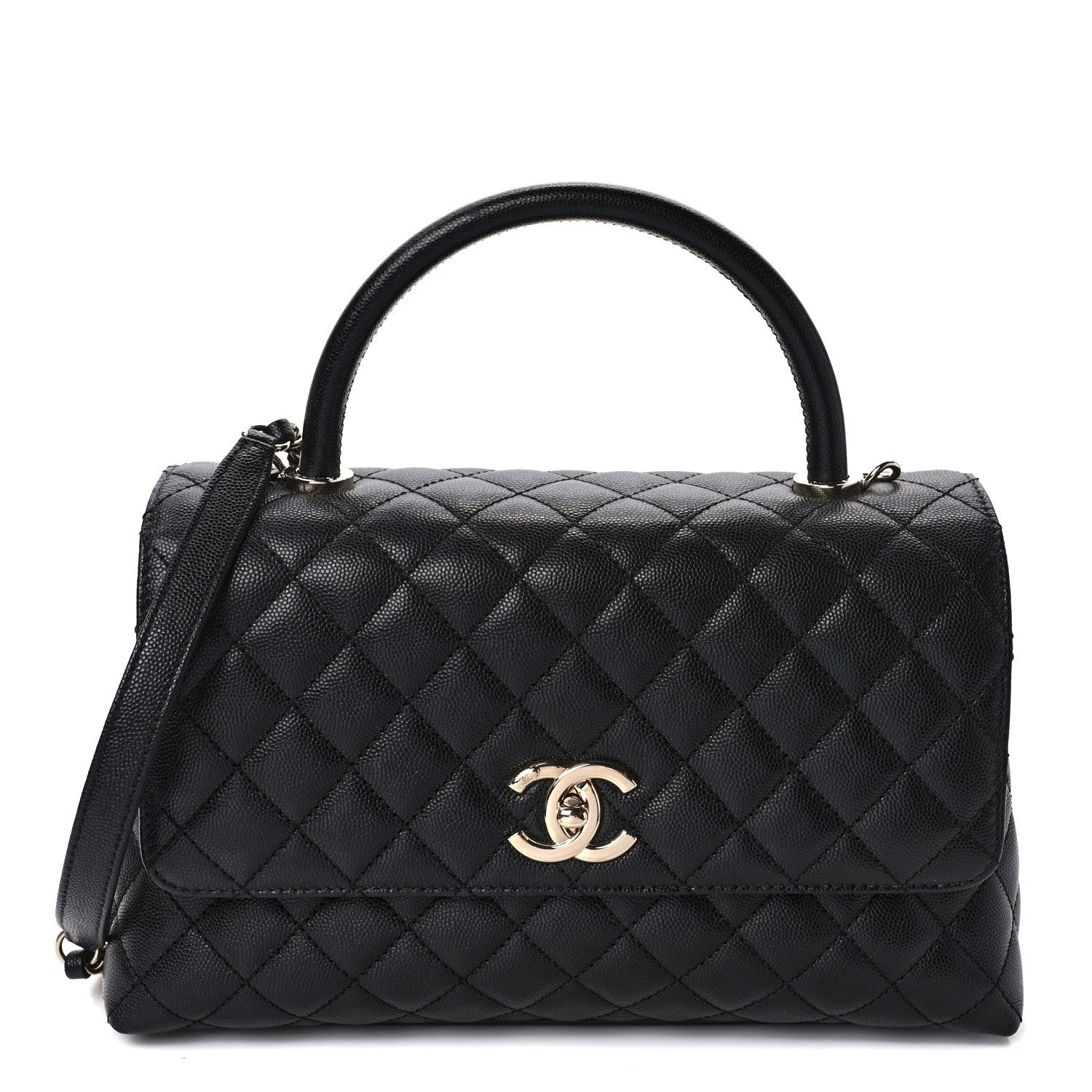Chanel Caviar Quilted Small Coco Handle Flap Black 1 of 9