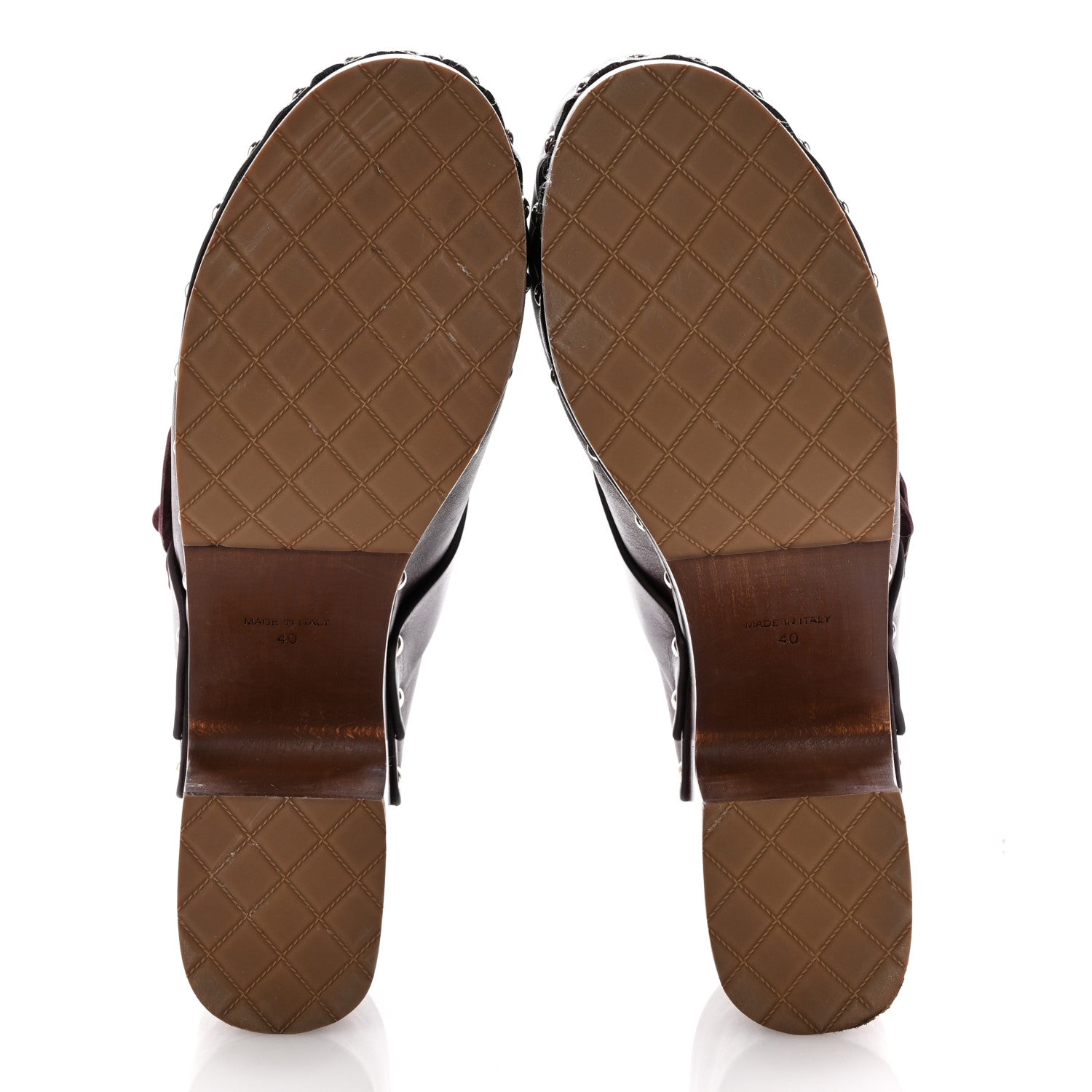 Chanel Calfskin Camellia Clogs 40 Dark Purple 6 of 12