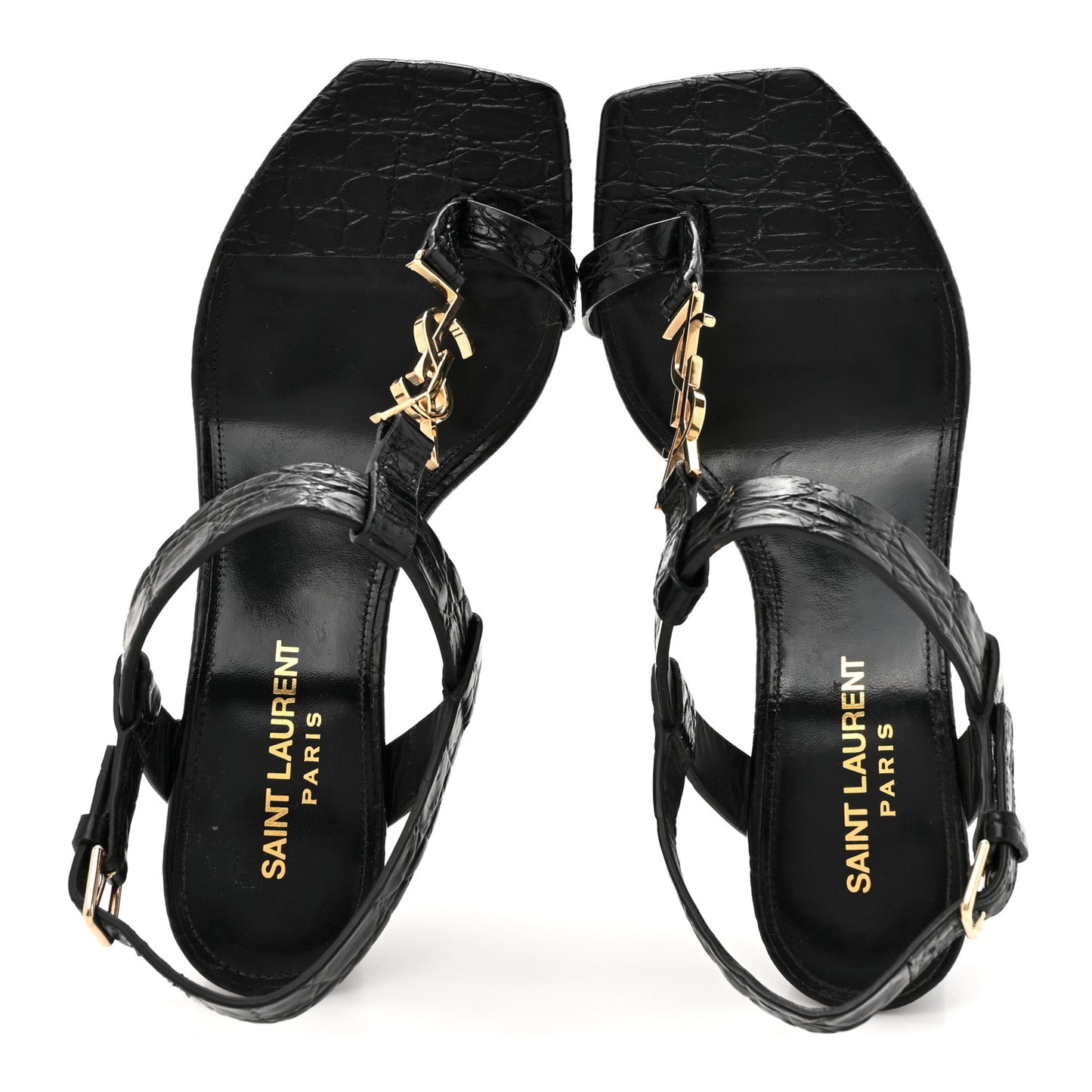 Calfskin Fake Cocco Cassandra 75 Sandals 36 Black