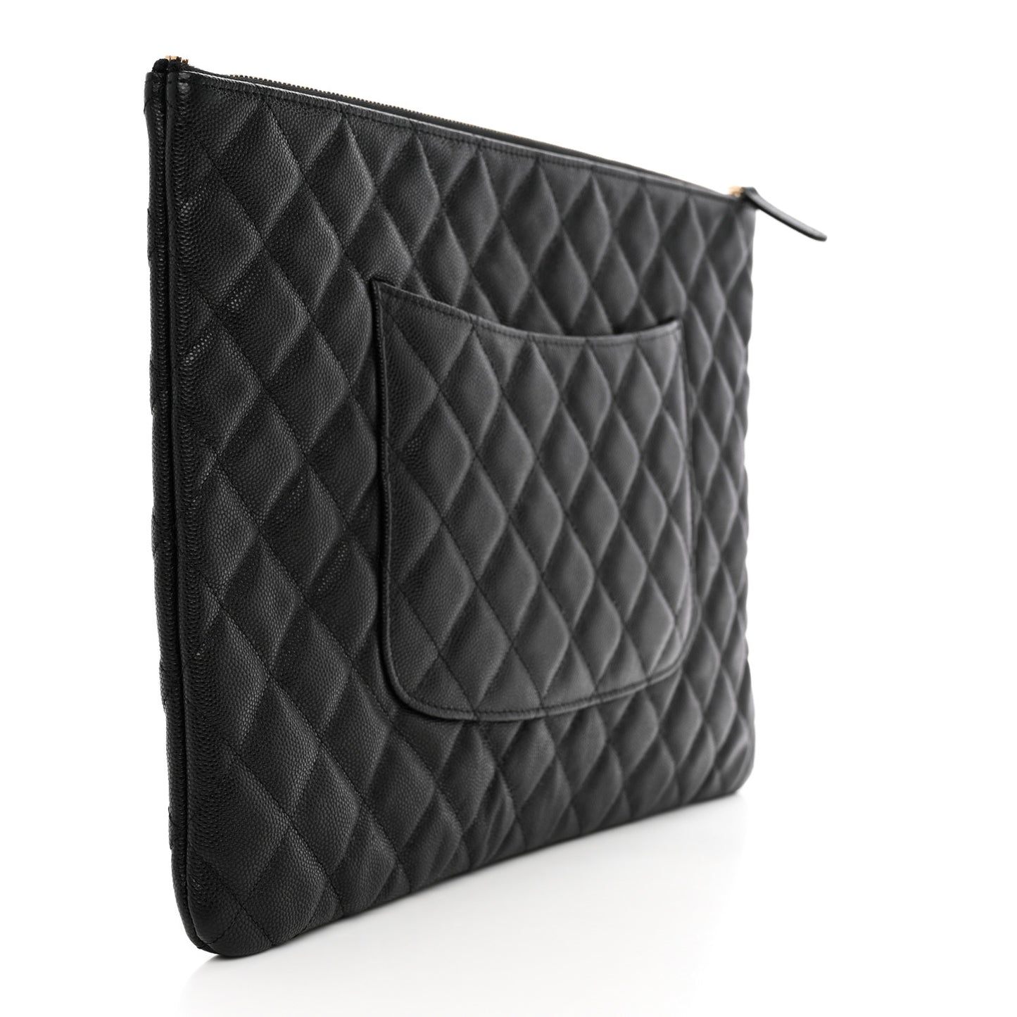 Caviar Quilted Large Cosmetic Case Black