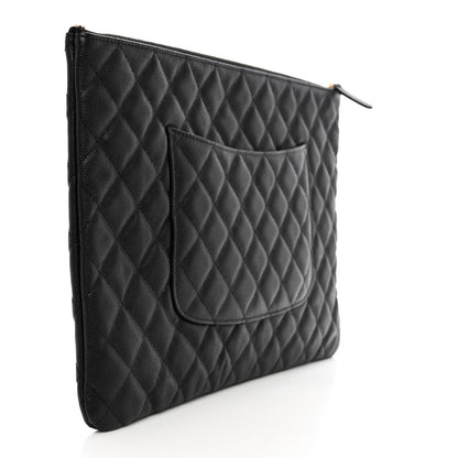 Chanel Caviar Quilted Large Cosmetic Case Black 5 of 7