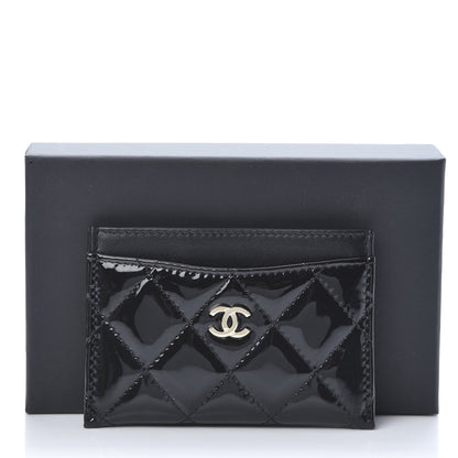 Chanel Patent Calfskin Quilted Card Holder Black 9 of 9