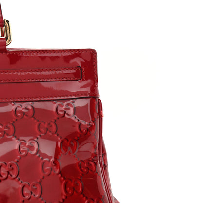Gucci Patent Guccissima Medium Mayfair Tote Red 9 of 10