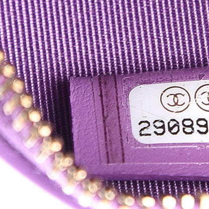 Chanel Patent Quilted Round Clutch With Chain Purple 7 of 12