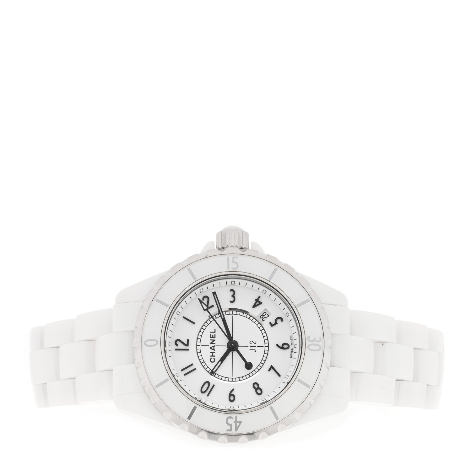 Chanel Stainless Steel Ceramic 33mm J12 Quartz Watch White 2 of 4
