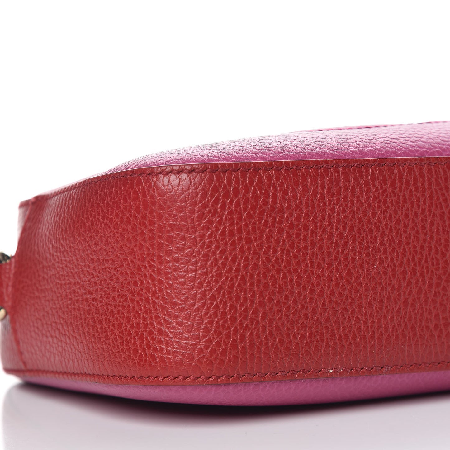 Dollar Calfskin Bi-Color Small Soho Disco Bag New Rosette Hibiscus Red