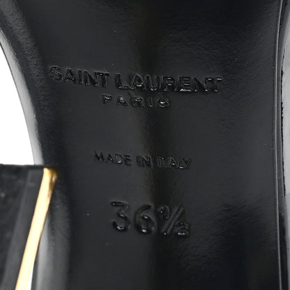 Saint Laurent Patent Calfskin Opyum 110 Sandals 36.5 Black Gold 7 of 10