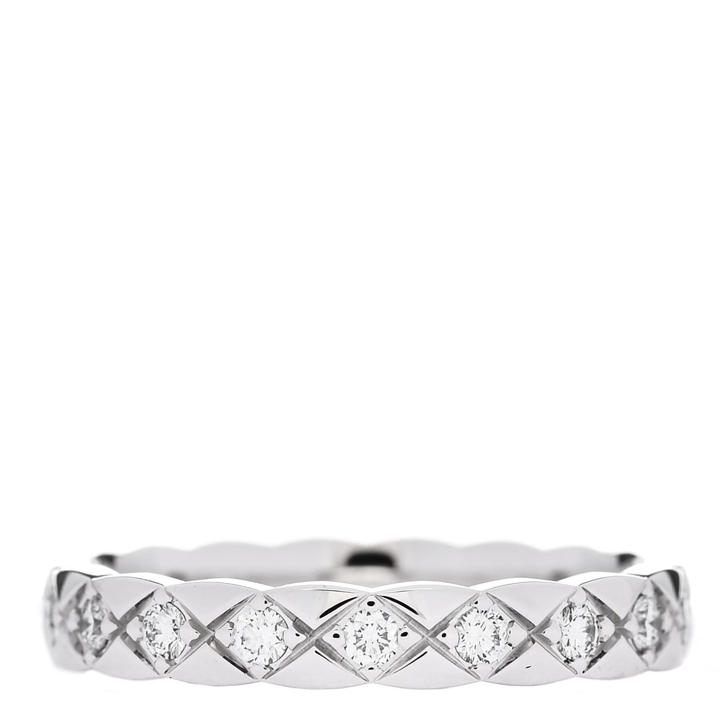 18K White Gold Diamond Mini Coco Crush Ring 52 6