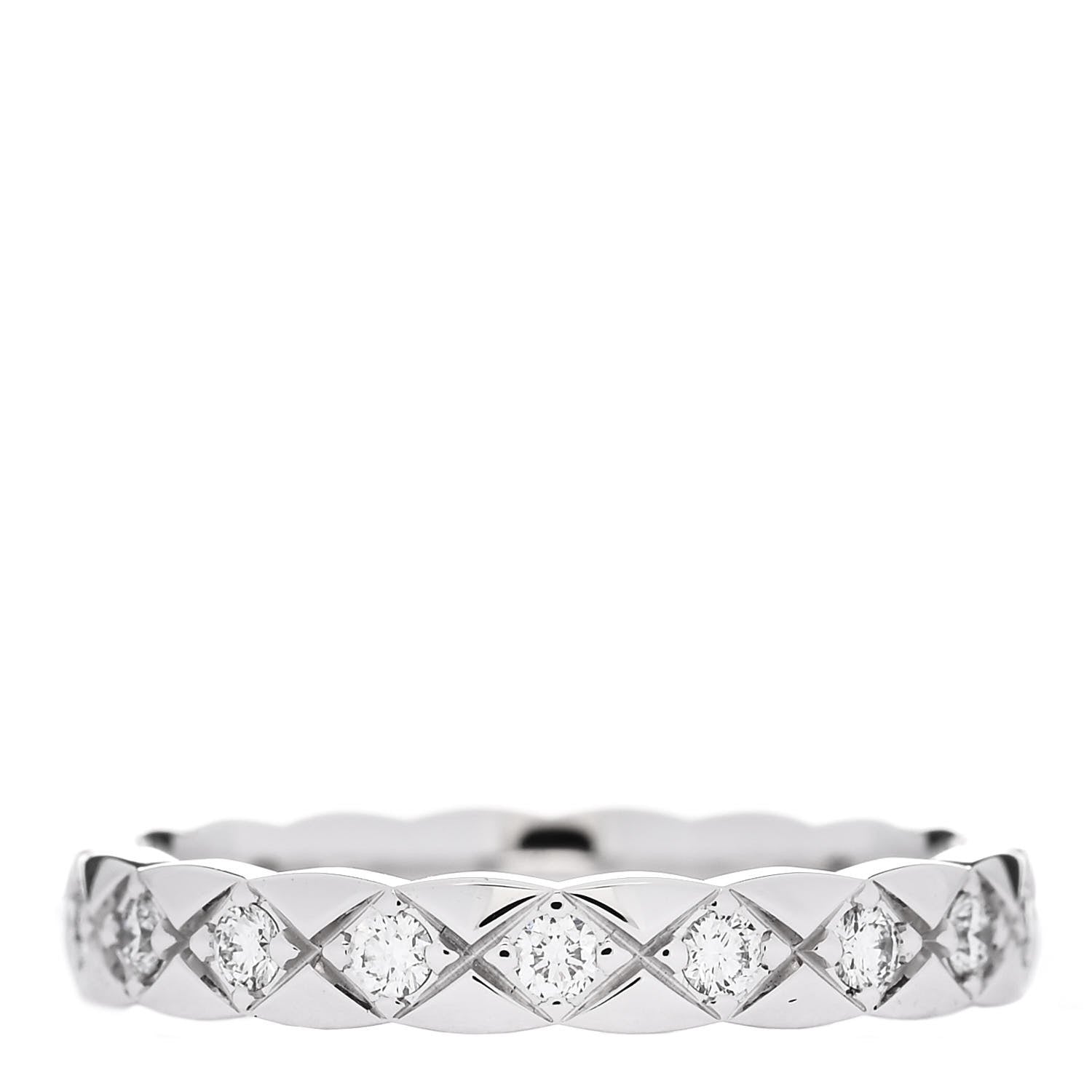 Chanel 18K White Gold Diamond Mini Coco Crush Ring 52 6 3 of 6