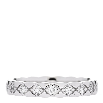 Chanel 18K White Gold Diamond Mini Coco Crush Ring 52 6 3 of 6