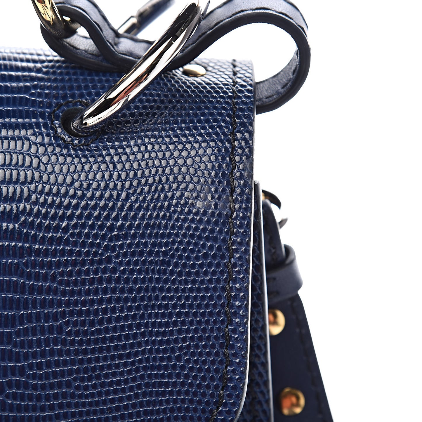 Calfskin Lizard Embossed Small Aby Day Shoulder Bag Captive Blue
