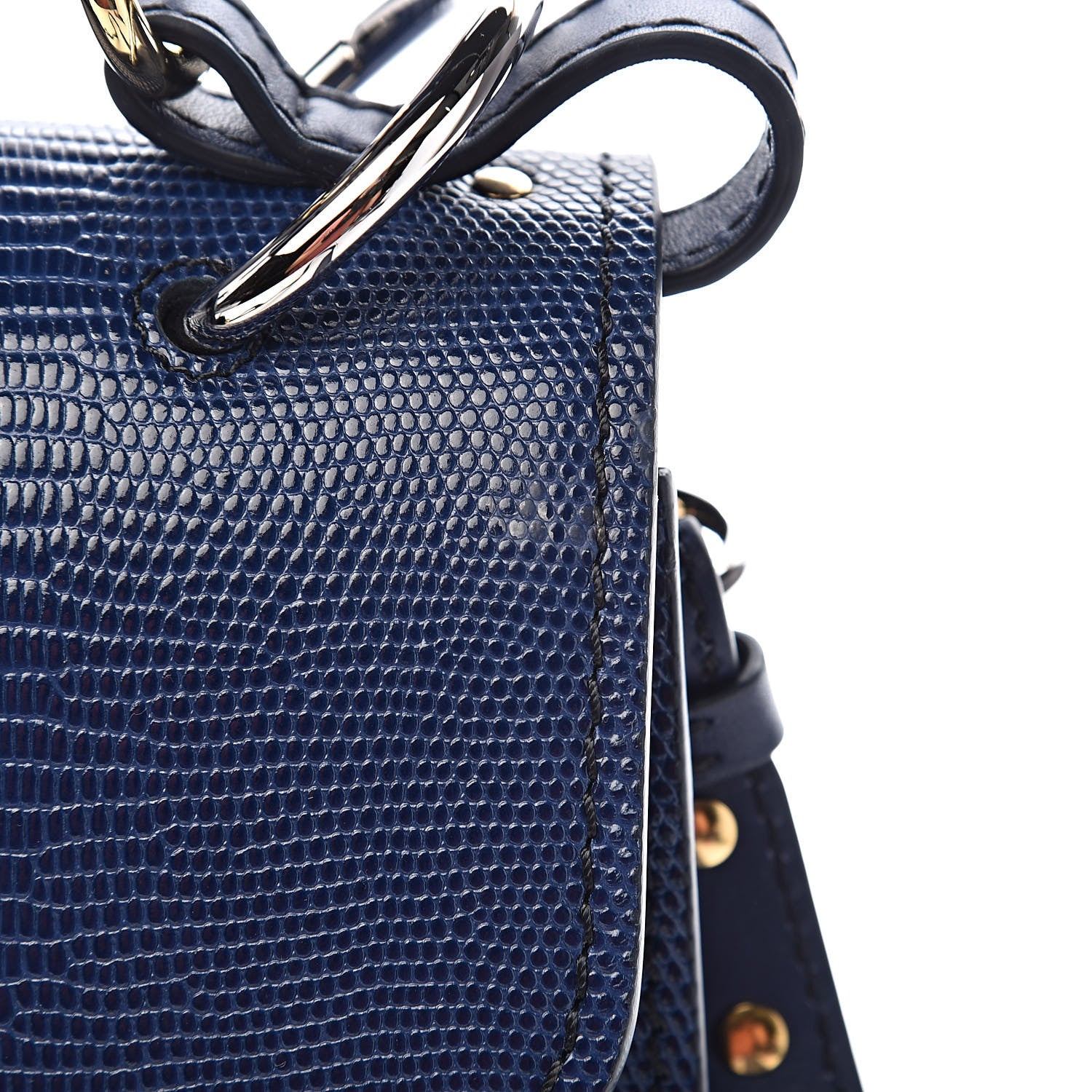 Chloe Calfskin Lizard Embossed Small Aby Day Shoulder Bag Captive Blue 8 of 11
