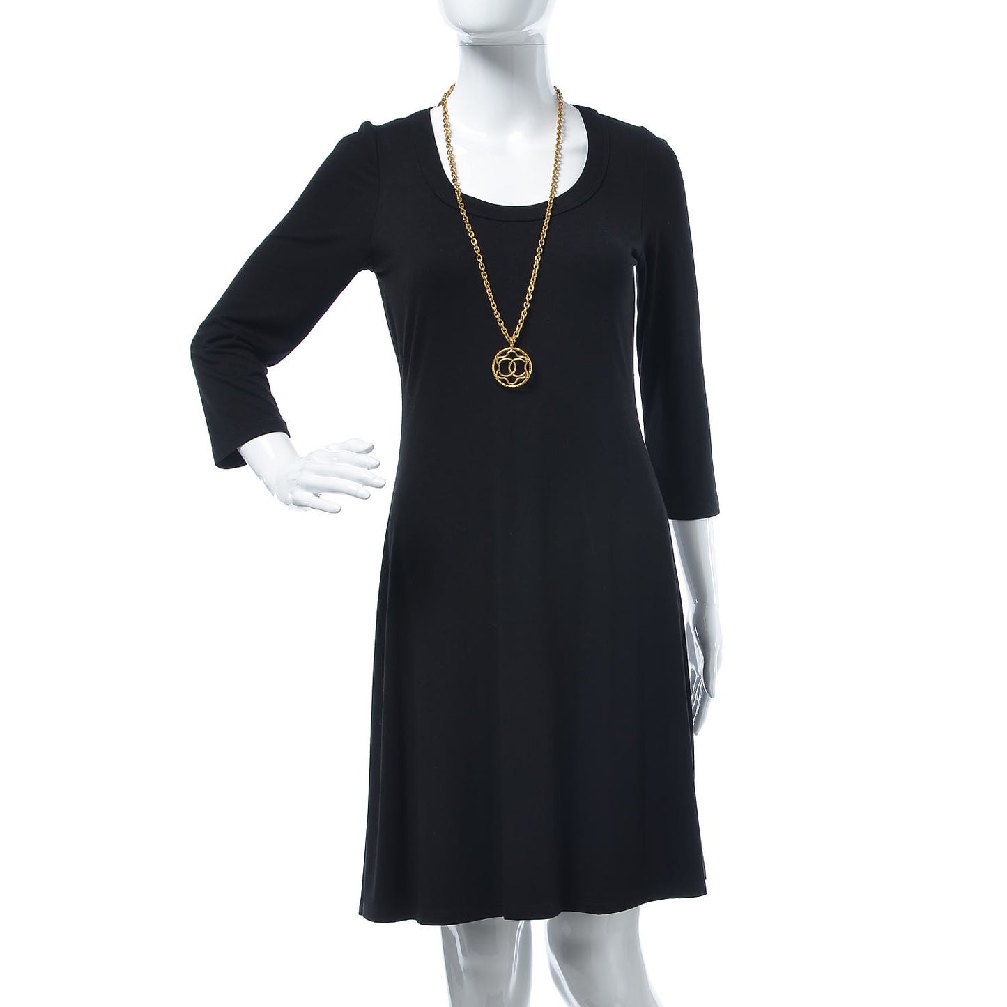 Large CC Pendant Necklace Gold