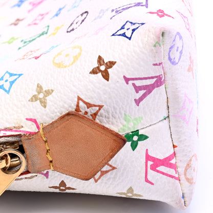 Louis Vuitton Monogram Multicolor Cosmetic Pouch White Litchi 5 of 7
