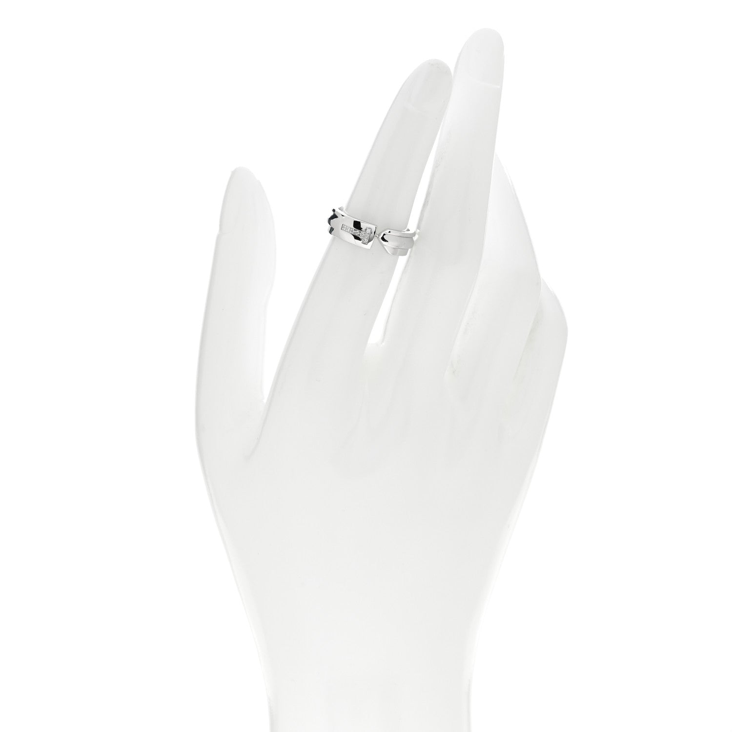 Tiffany 18K White Gold Diamond Modern Keys Ring 50 5.5 2 of 4