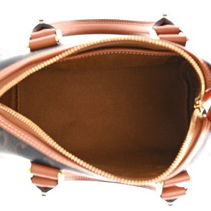 Celine Triomphe Canvas Calfskin Small Boston Bag Tan 5 of 11