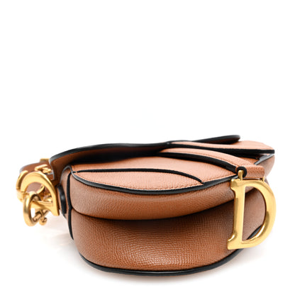 Christian Dior Grained Calfskin Mini Saddle Bag With Strap Camello 4 of 10