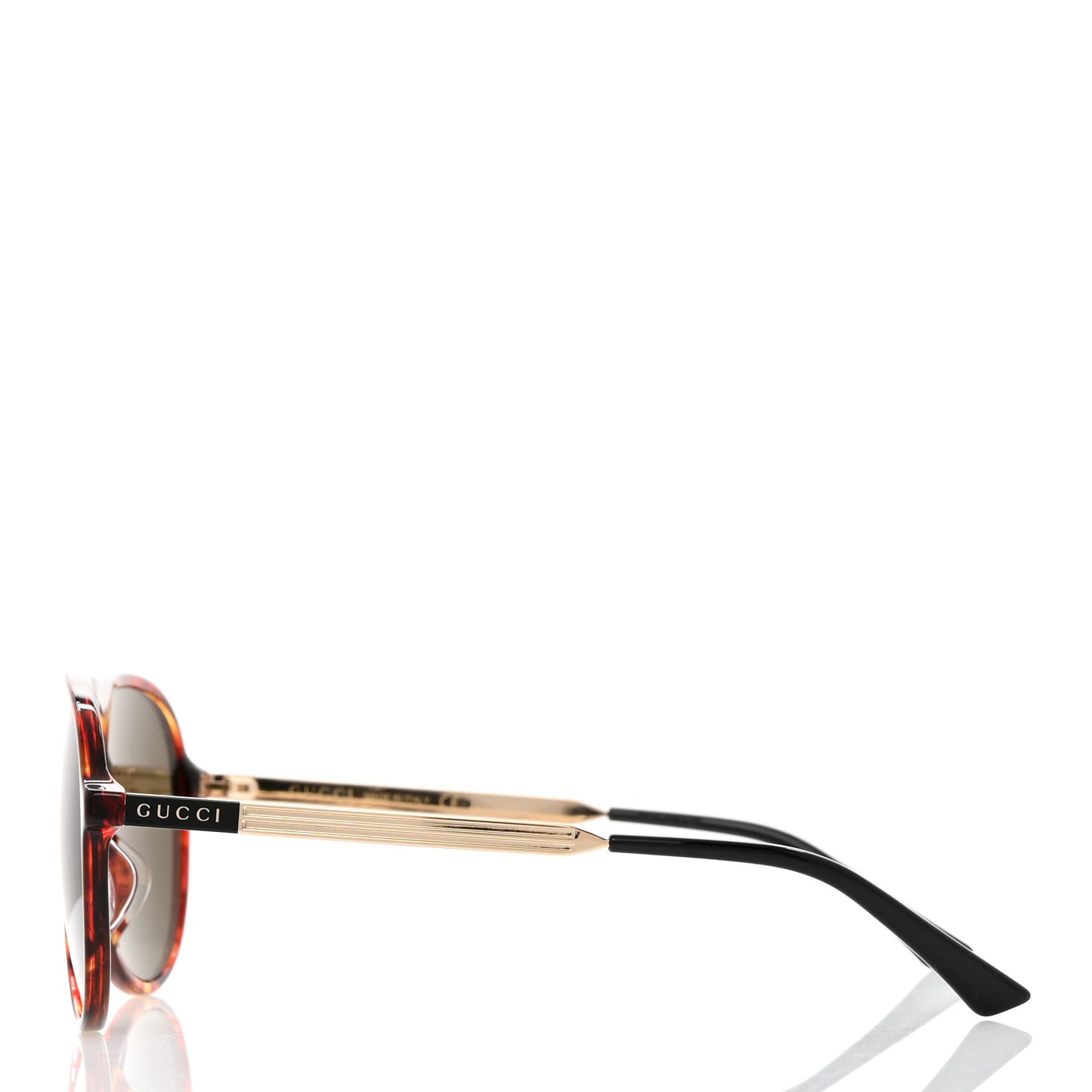 Acetate Shield Sunglasses GG0829SA Shiny Red Havana