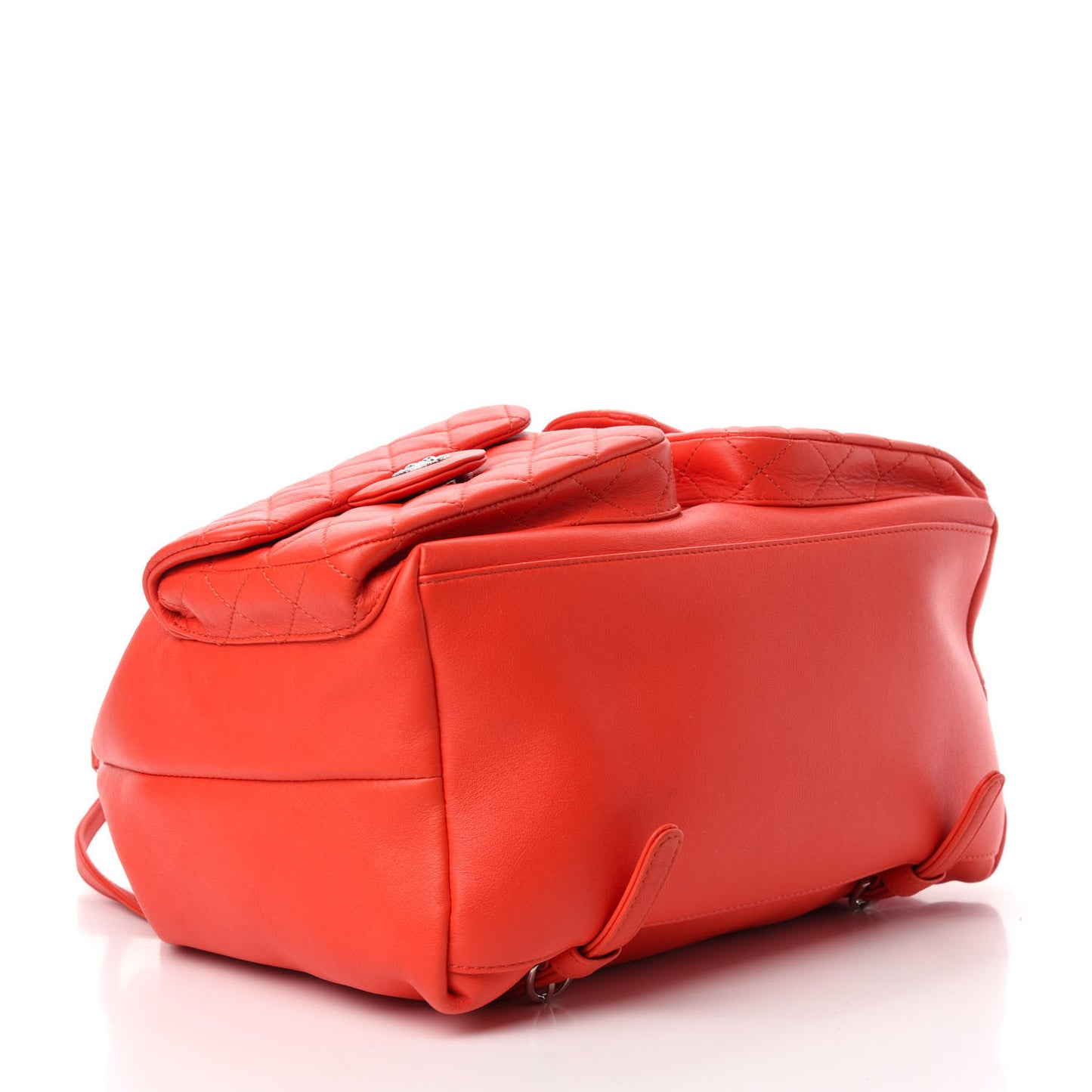 Lambskin Quilted Backpack Pocket Red