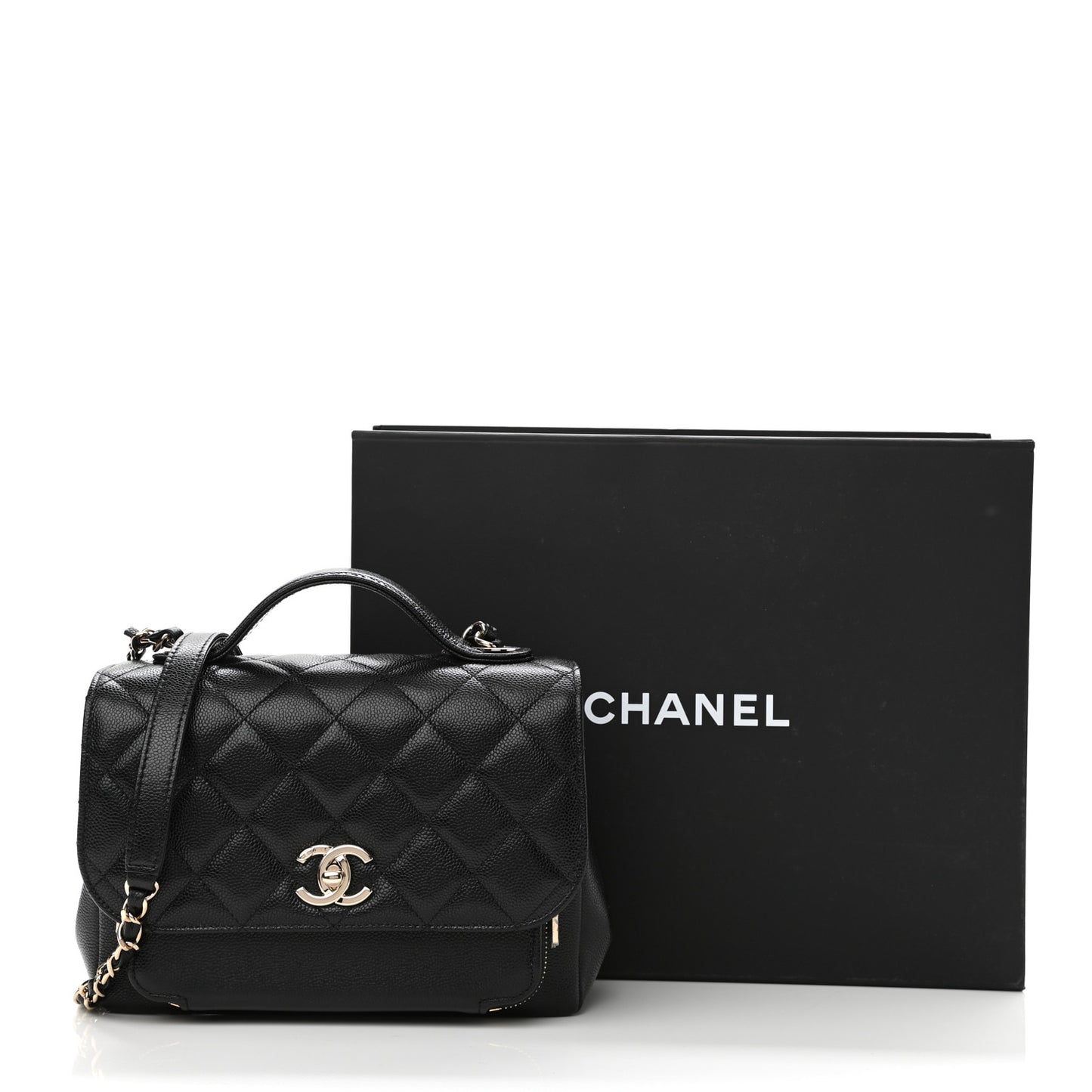 Caviar Quilted Medium Business Affinity Flap Black