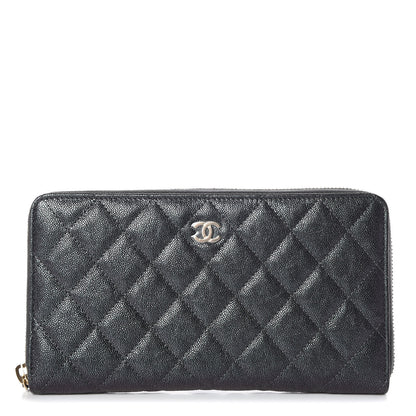 Chanel Iridescent Caviar Quilted Large Zip Around Organizer Wallet Black 1 of 9