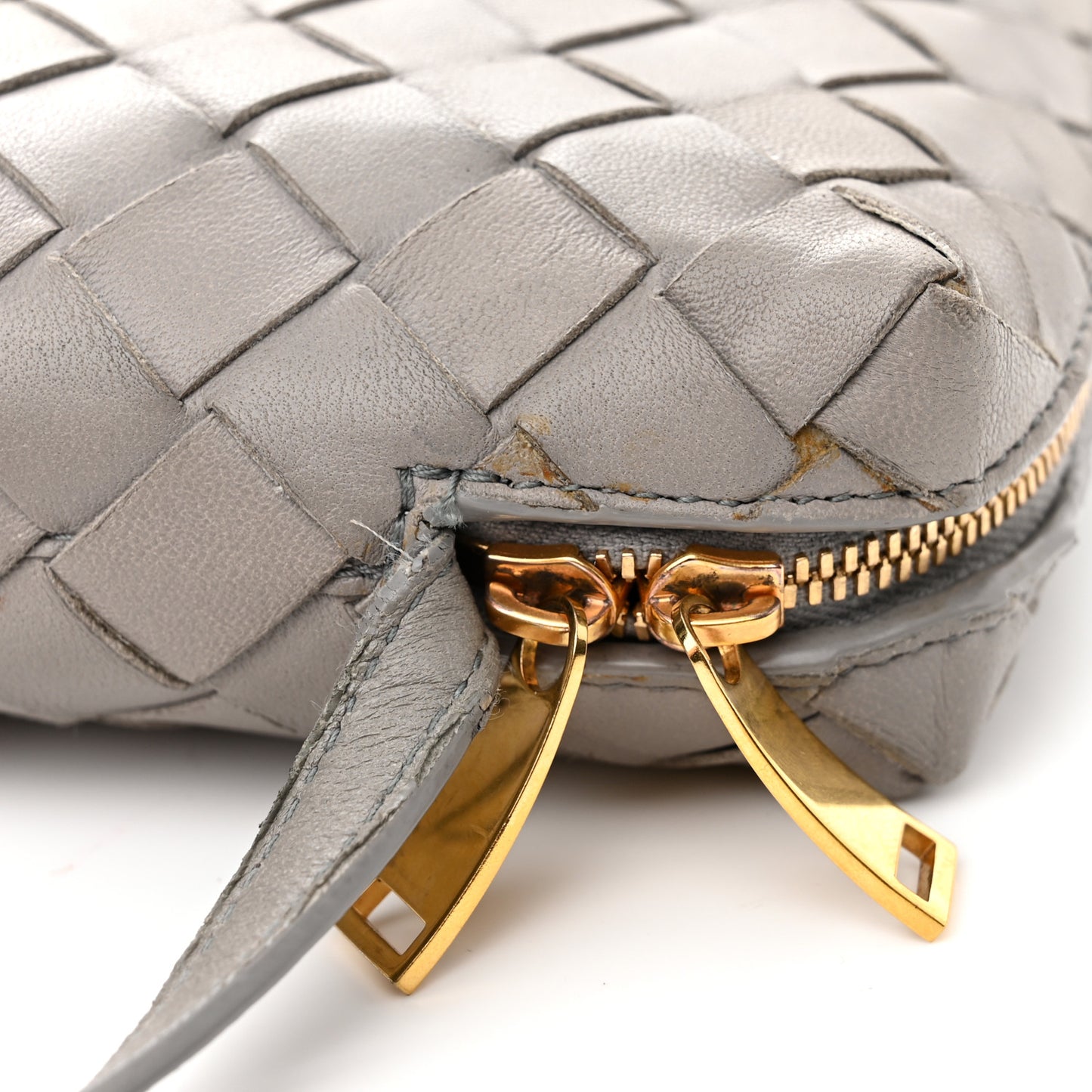 Nappa Intrecciato Nodini Mini Crossbody Grey