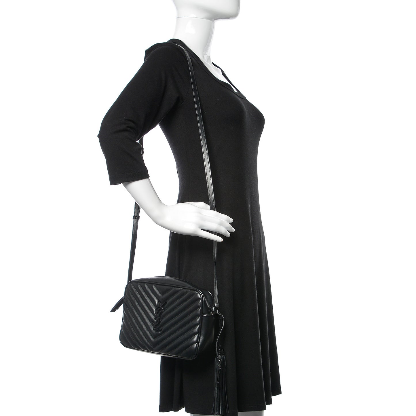 Calfskin Matelasse Monogram Lou Camera Bag Black