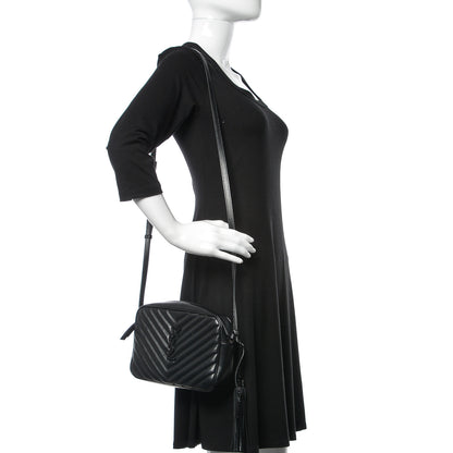 Saint Laurent Calfskin Matelasse Monogram Lou Camera Bag Black 2 of 8
