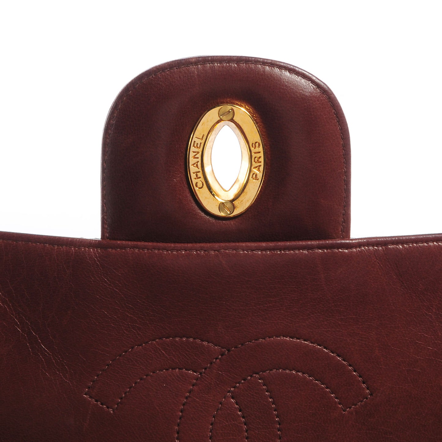 Lambskin Jumbo Flap Brown