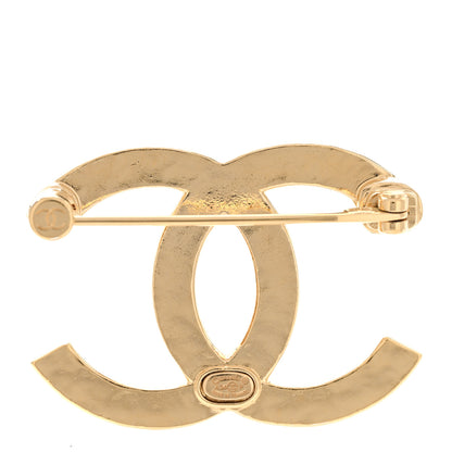 Chanel Metal Crystal CC Brooch Light Gold 3 of 5