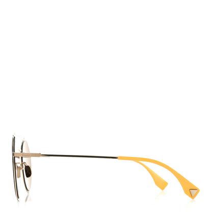 Fendi Metal Eyeline Aviator Sunglasses FF M0021/S  Gold 3 of 7