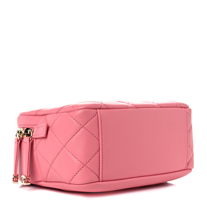 Chanel Lambskin Quilted Studded Quilted Vanity Case With Chain Rose 4 of 10