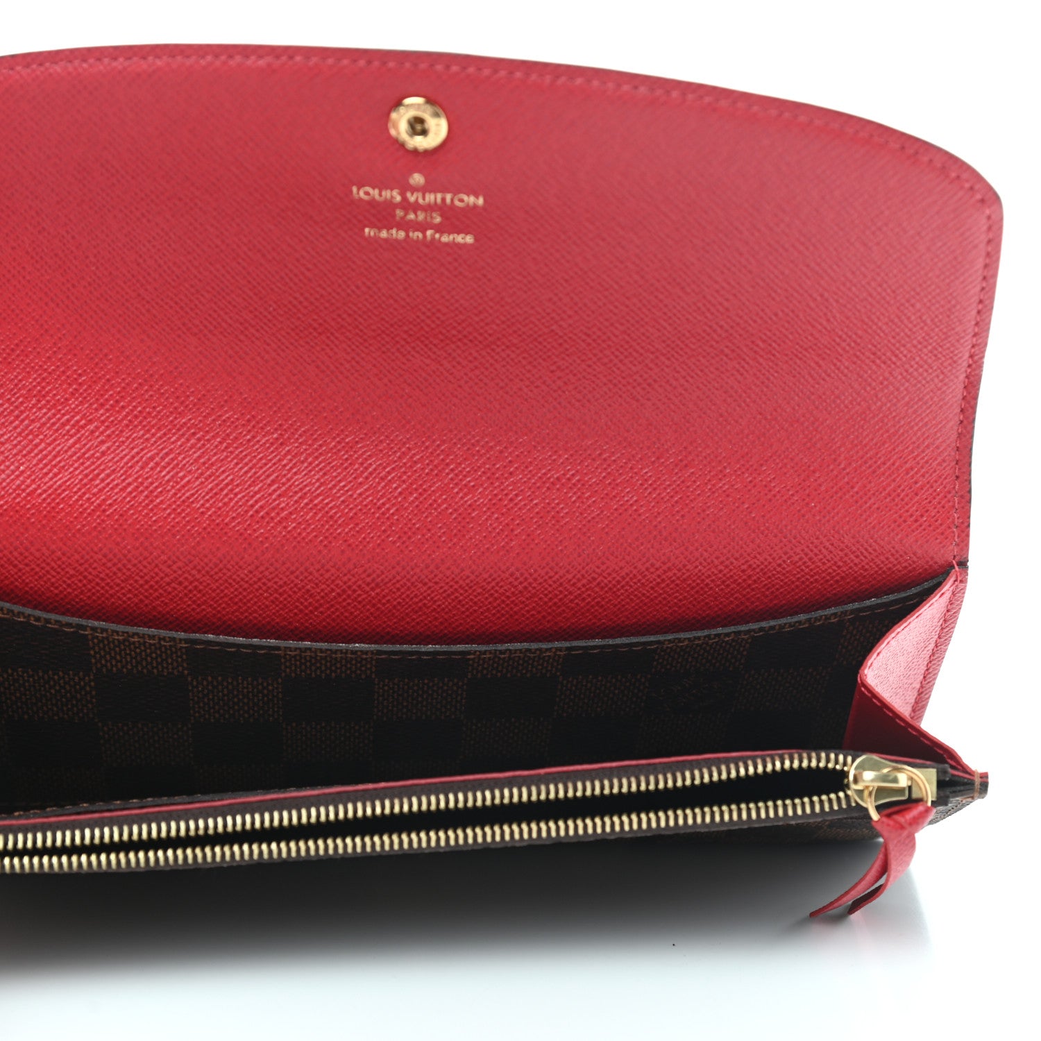 Louis Vuitton Damier Ebene Emilie Wallet Red 5 of 8