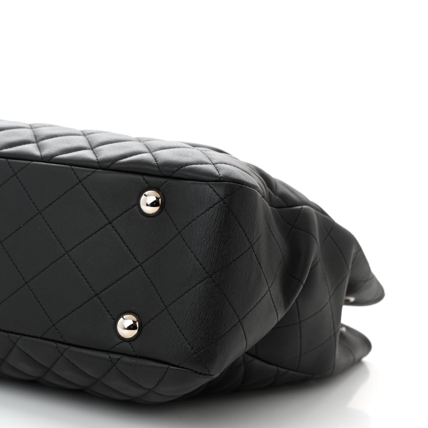 Calfskin Quilted Flap Tote Black