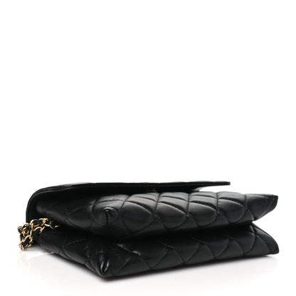 Chanel Lambskin Quilted CC Pouch With Handle Black 5 of 13