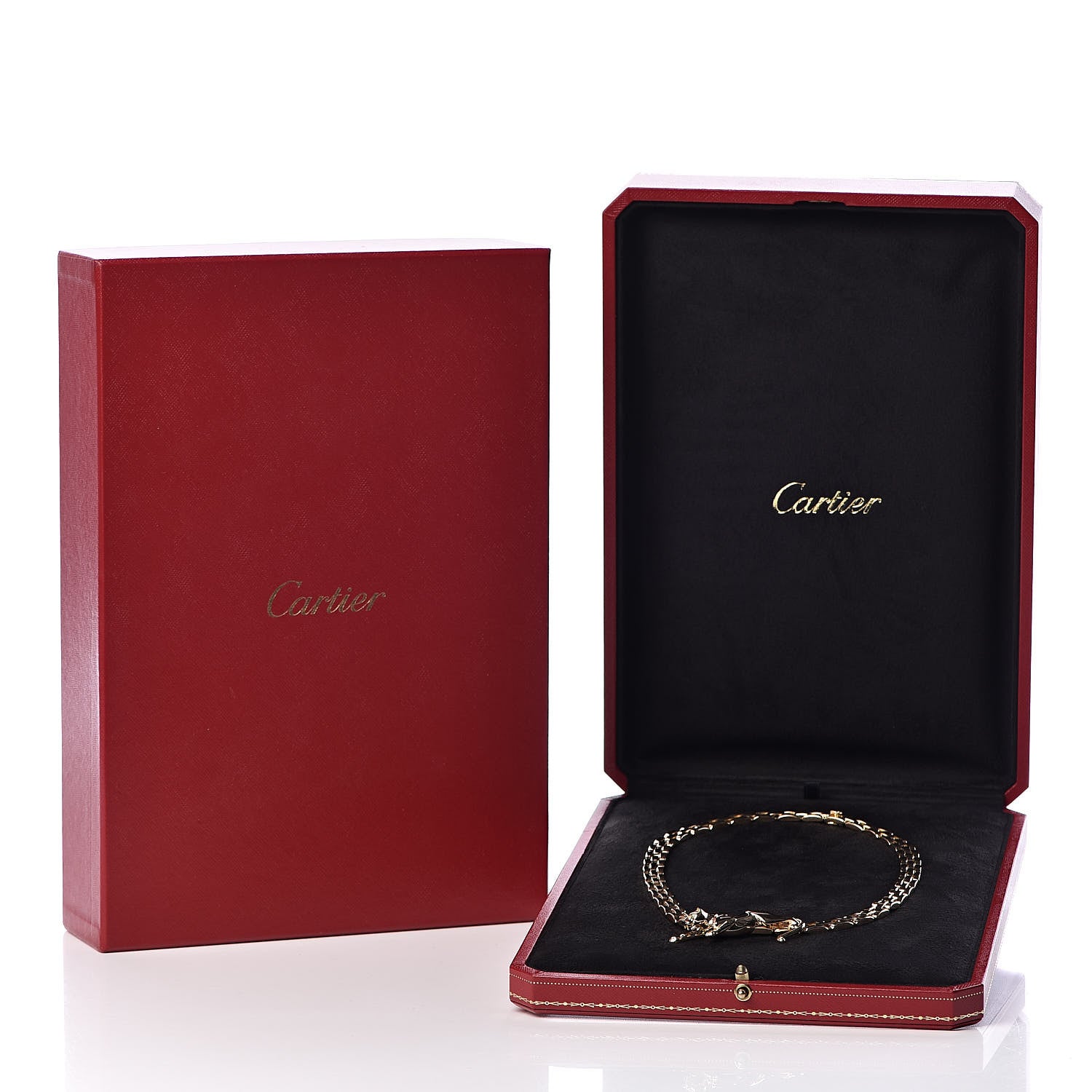 Cartier 18K Yellow Gold Emerald Black Onyx Maillon Panthere Collar Necklace 5 of 5