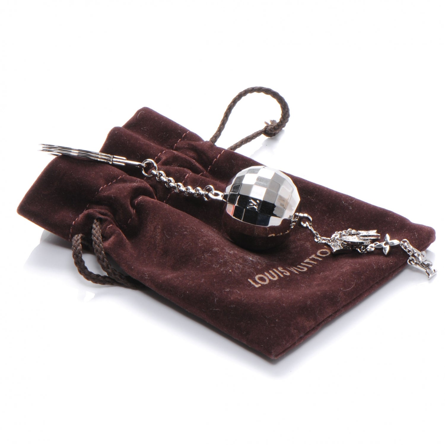 Louis Vuitton Disco Ball Key Ring Key Chain Silver 5 of 5