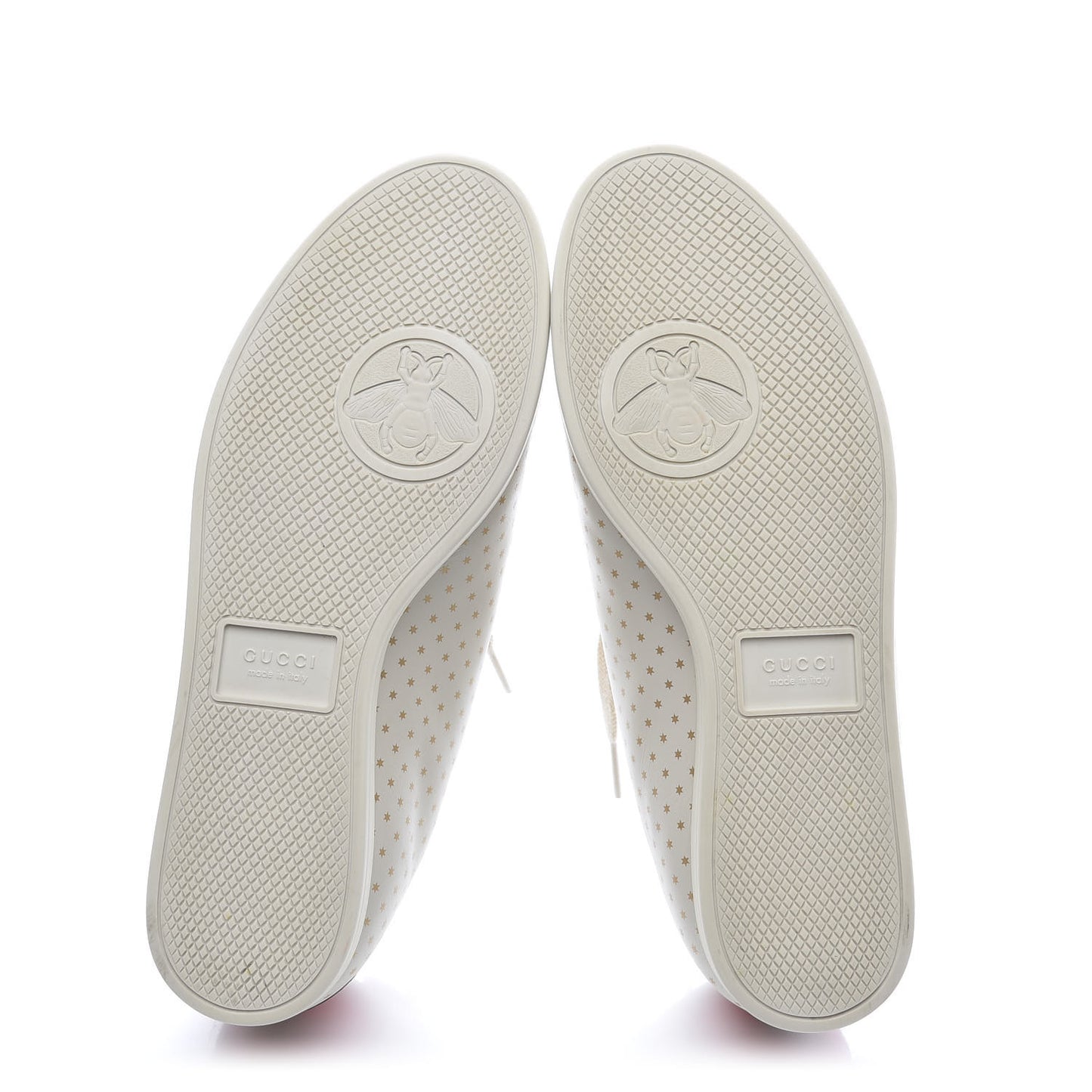 X SEGA Calfskin GUCCY Stars Womens Falacer Sneakers 37 White