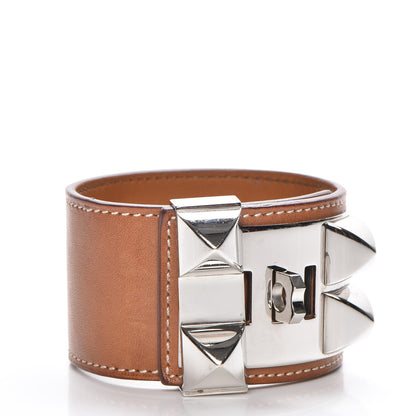 Hermes Barenia Collier De Chien CDC Bracelet L Fauve 3 of 9