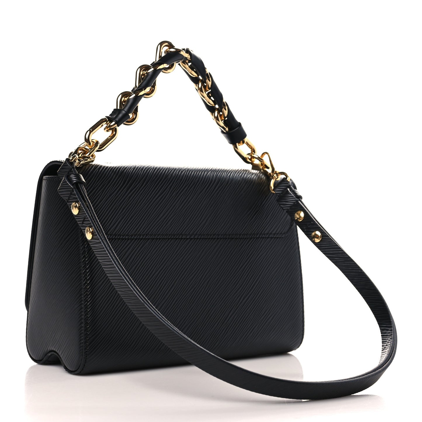 Epi Twist Braided Strap Shoulder Bag MM Black