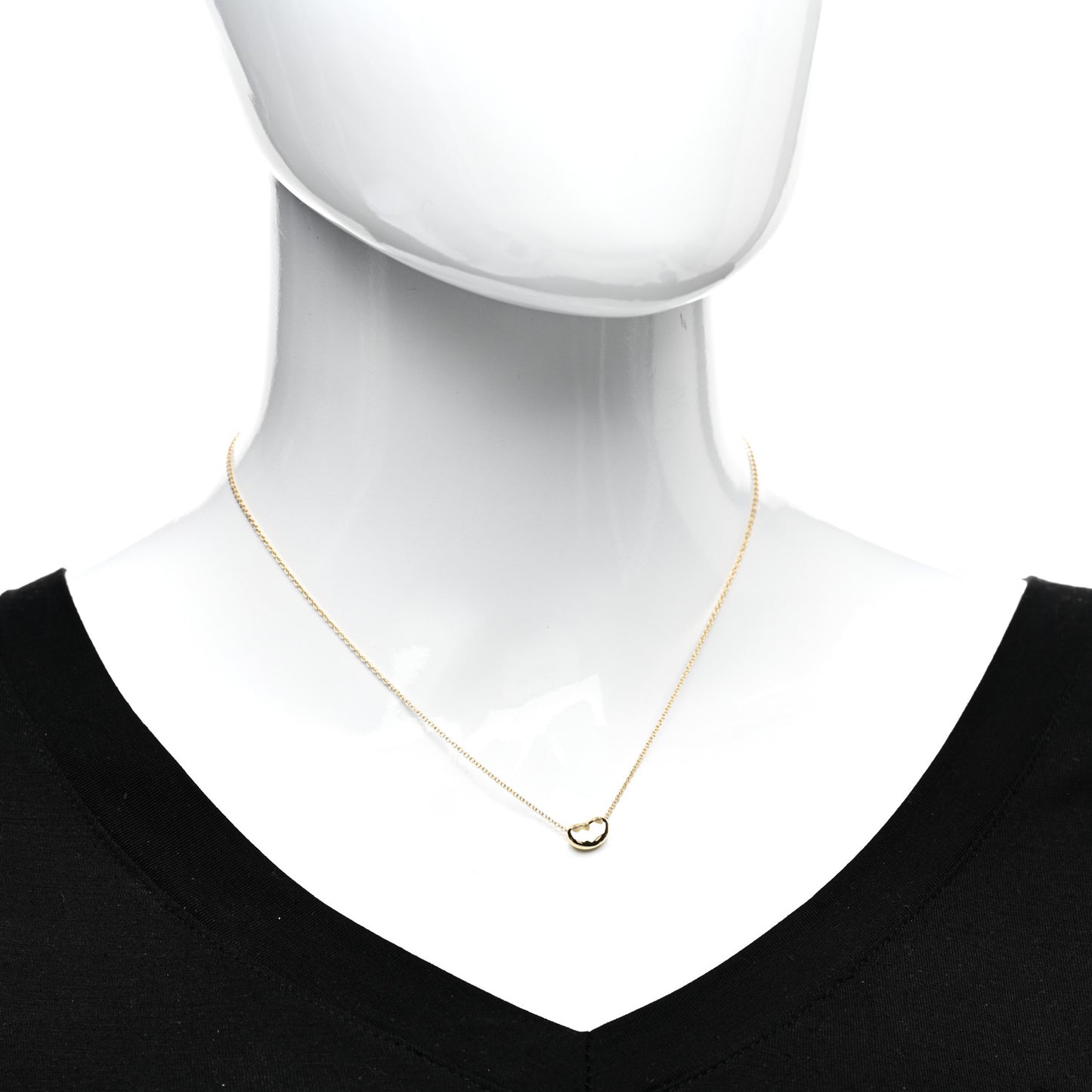 18K Yellow Gold 9mm Elsa Peretti Bean Pendant Necklace