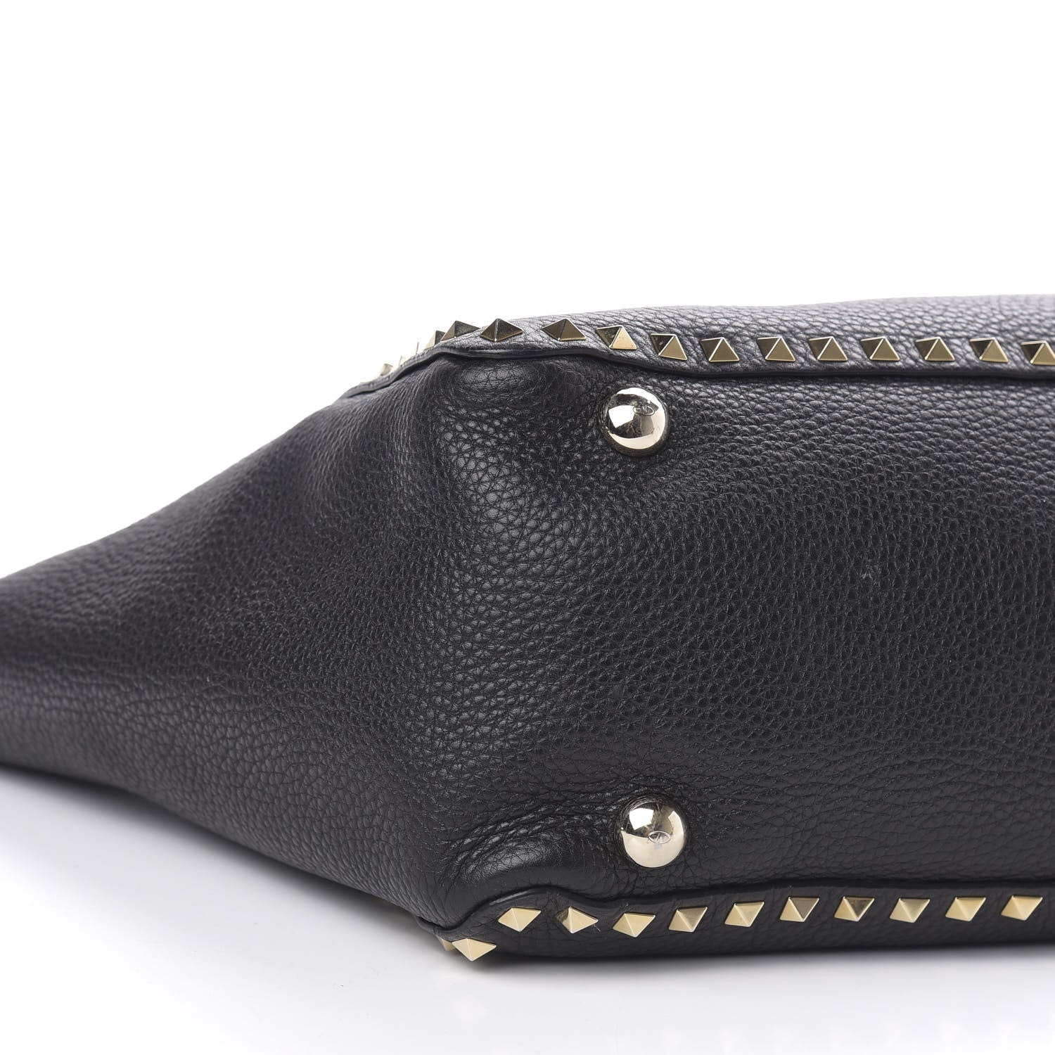 Valentino Garavani Pebbled Calfskin Medium Rockstud Tote Black 7 of 9