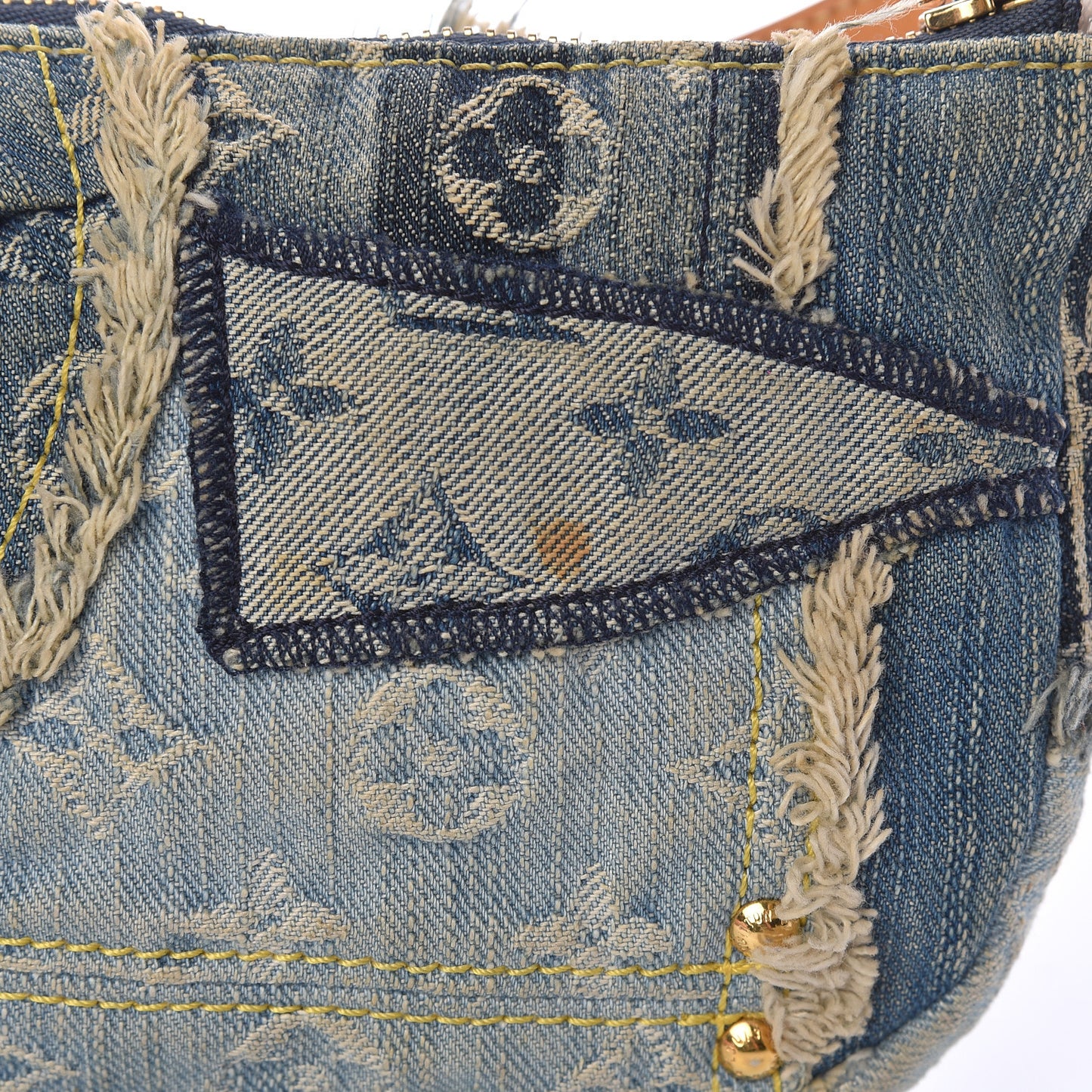 Denim Patchwork Pouchy Blue