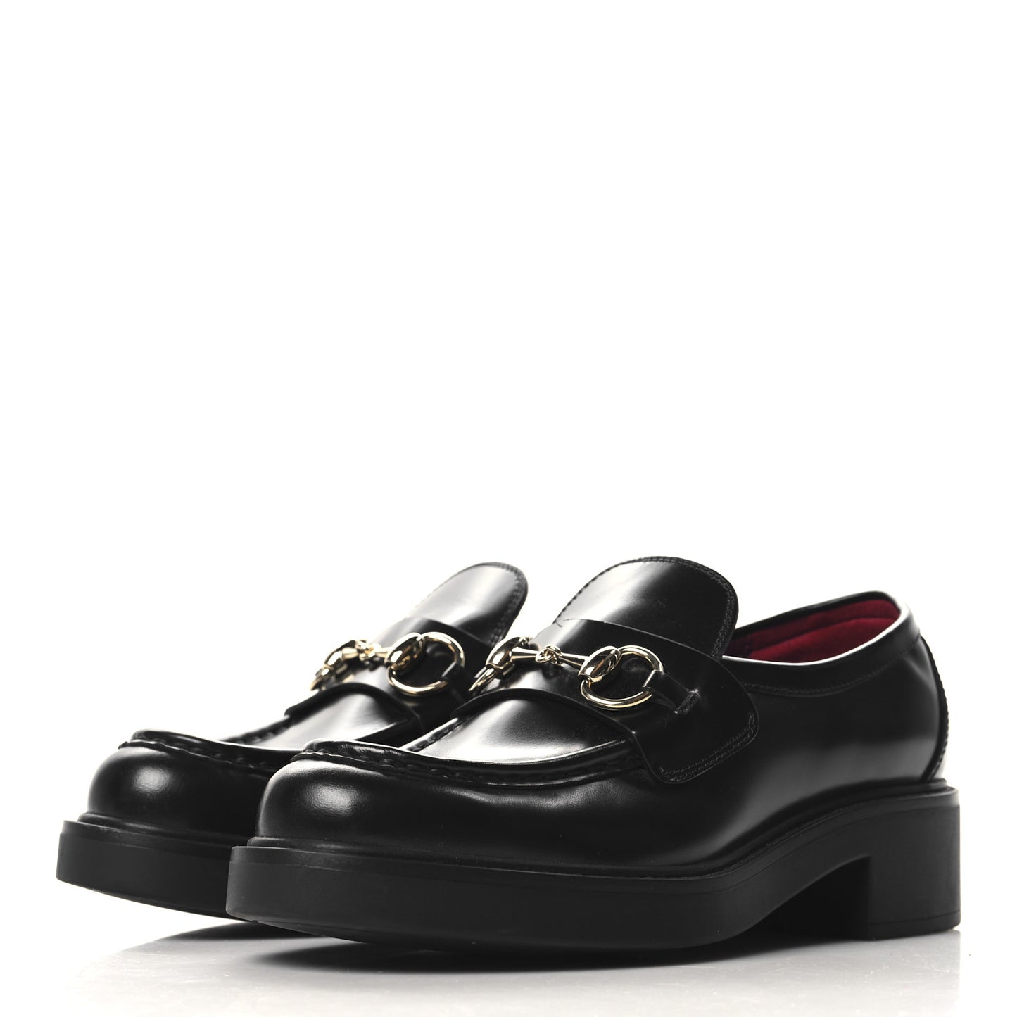 Cordovan Lux Horsebit Womens Lug Sole Loafers 35.5 Black