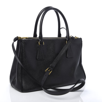 Prada Saffiano Small Galleria Double Zip Tote Black 3 of 14