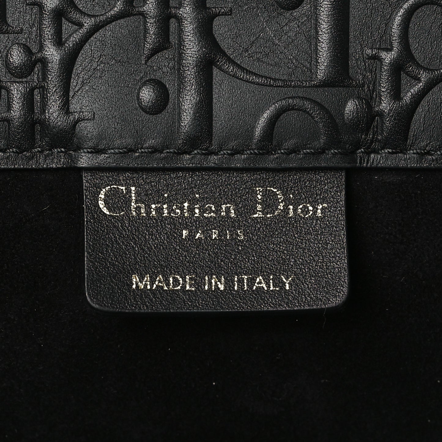 Oblique Calfskin Embossed Large Book Tote Black